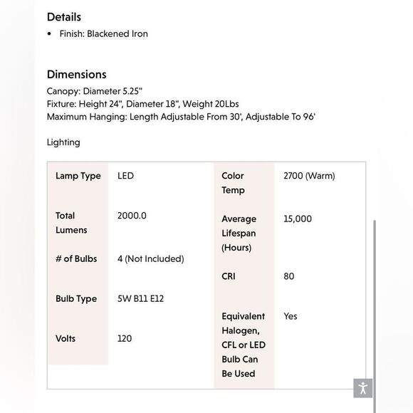 REGINA ANDREW Solstice Chandelier. Like New. White Glass & Black Metal Chain. - Picture 7 of 8